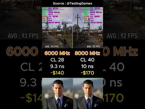 6000 MHz CL28 VS 8000 MHz CL40 RAM ✅ #Gaming #PCGaming #pcmasterrace #memory #RAM #PCBuild #GPU #CPU