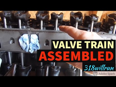 Valve Train Assembly on the Low Dollar 360  Mopar 5.9 Magnum