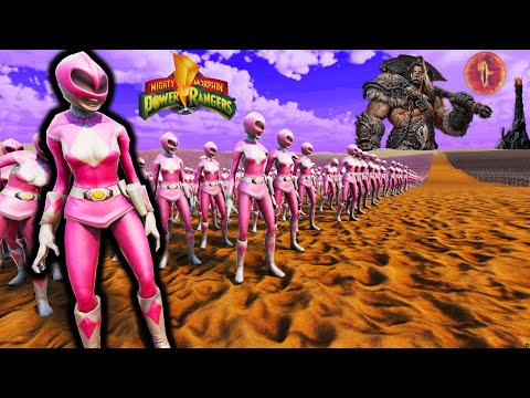 600,000 MIGHTY MORPHIN PINK RANGERS vs 15,000,000 ORCS | Ultimate Epic Battle Simulator 2