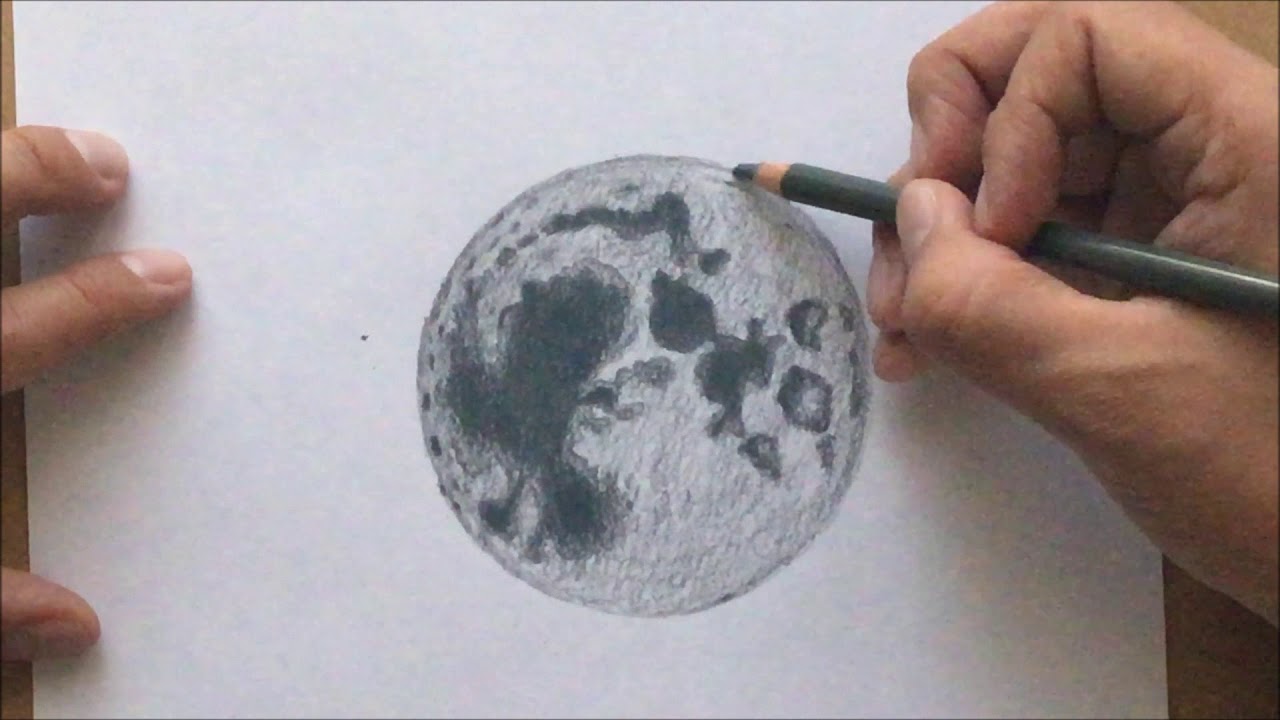 Como dibujar la luna, How to draw the moon