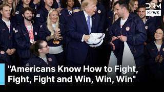 WATCH: Trump Honors Team USA, Defends Women's Sports and Looks Ahead to LA 2028 Olympics | AD1G