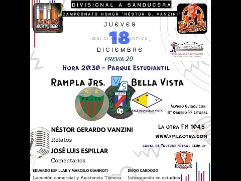 ⚽ RAMPLA JUNIORS VS BELLA VISTA EN VIVO⚽DIVISIONAL A SANDUCERA 2025- Fútbol Club