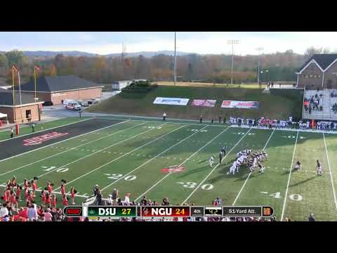 Matt Gravely Game-Tying 51-Yard Field Goal - NGU Football 2017