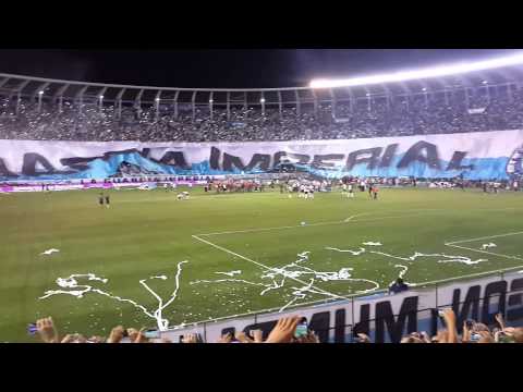 "Recibimiento Racing 1 -River 0 ,23/11/2014." Barra: La Guardia Imperial &bull; Club: Racing Club
