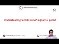 Understanding article status in journal portal