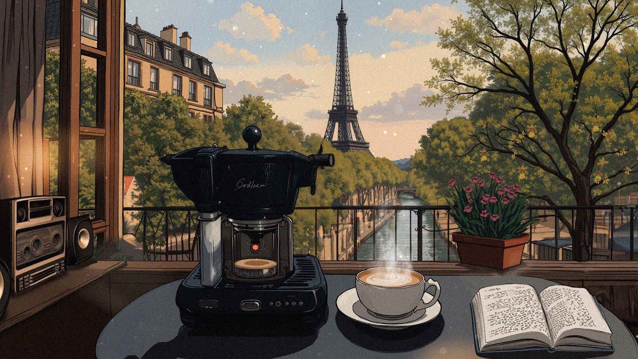 Parisian Balcony Vibes Lo-Fi ☕️Morning Music🌿 Lofi vibes study 📖 [ Study/ Relax/Work ]