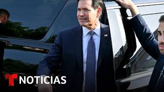 Marco Rubio habla con la prensa tras reunión con el presidente colombi