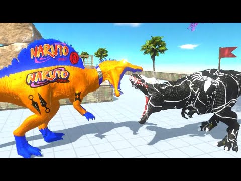 NARUTO SPINOSAURUS vs VENOM DEATHRUN - Animal Revolt Battle Simulator