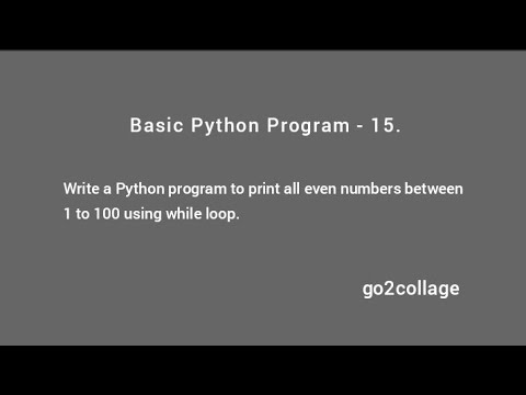 Ep 15 Language Python Basic Program I Go2collage