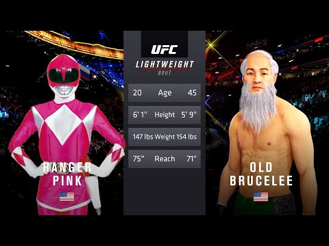 Ranger Pink vs. Old Bruce Lee (EA sports UFC 4)