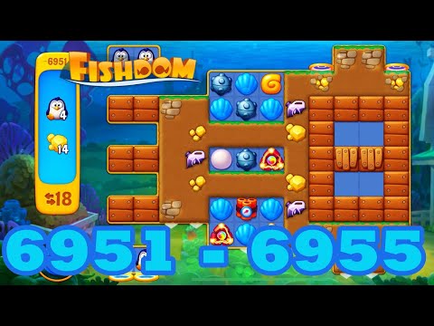 Fishdom Level 6951 - 6955 HD Walkthrough | 3 match puzzle | gameplay | android | 6952 | 6953 | 6954