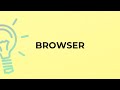 What is the meaning of the word BROWSER?