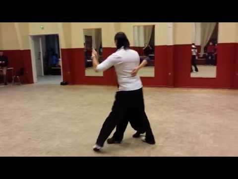 Pino Dangiola and Gilda Stillbäck - Vals cadenas, argentine tango lesson (2013 Jyväskylä, Finland)