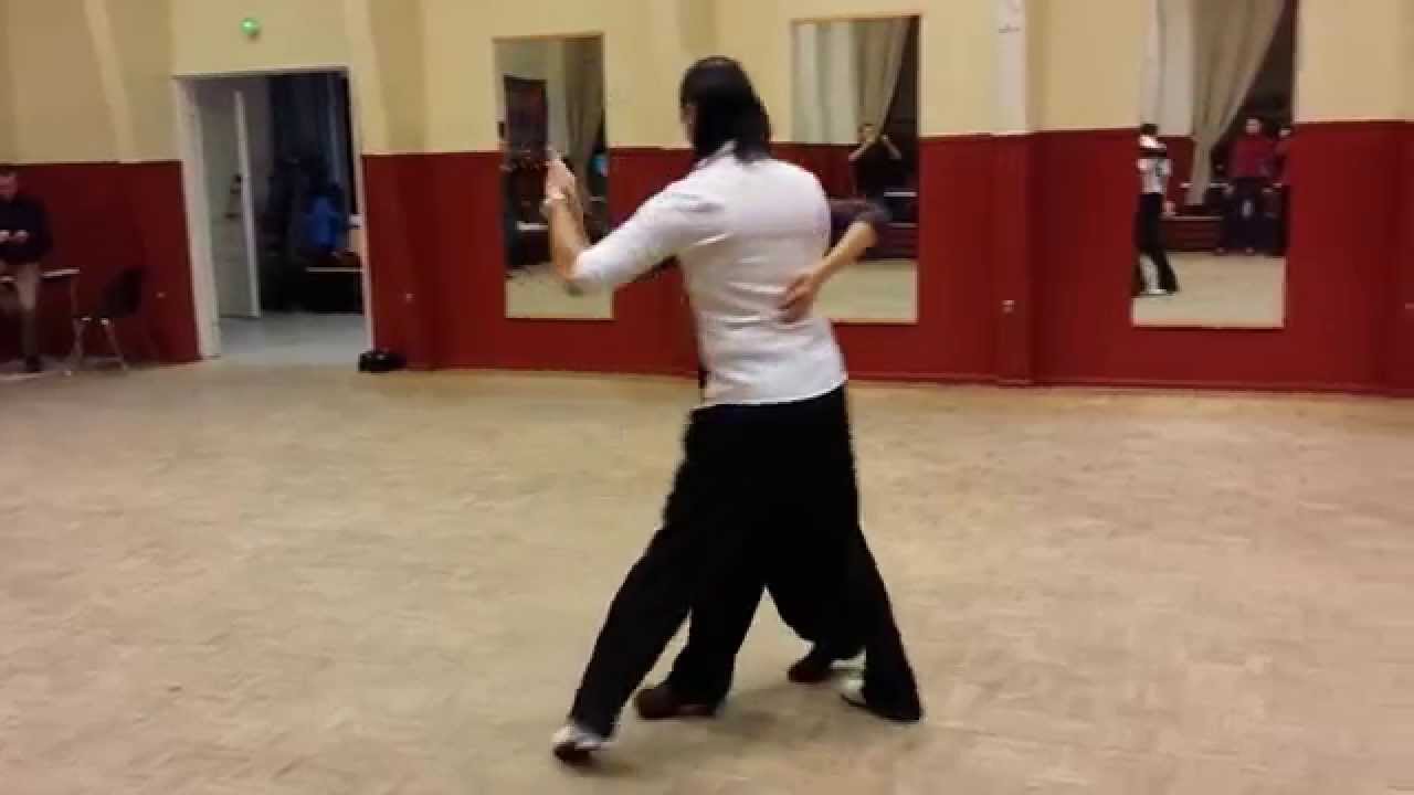 Pino Dangiola and Gilda Stillbäck - Vals cadenas, argentine tango lesson (2013 Jyväskylä, Finland)
