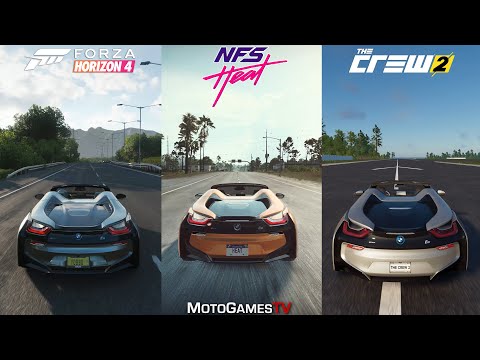 Forza Horizon 4 vs Need for Speed Heat vs The Crew 2 - BMW i8 Roadster Sound Comparison