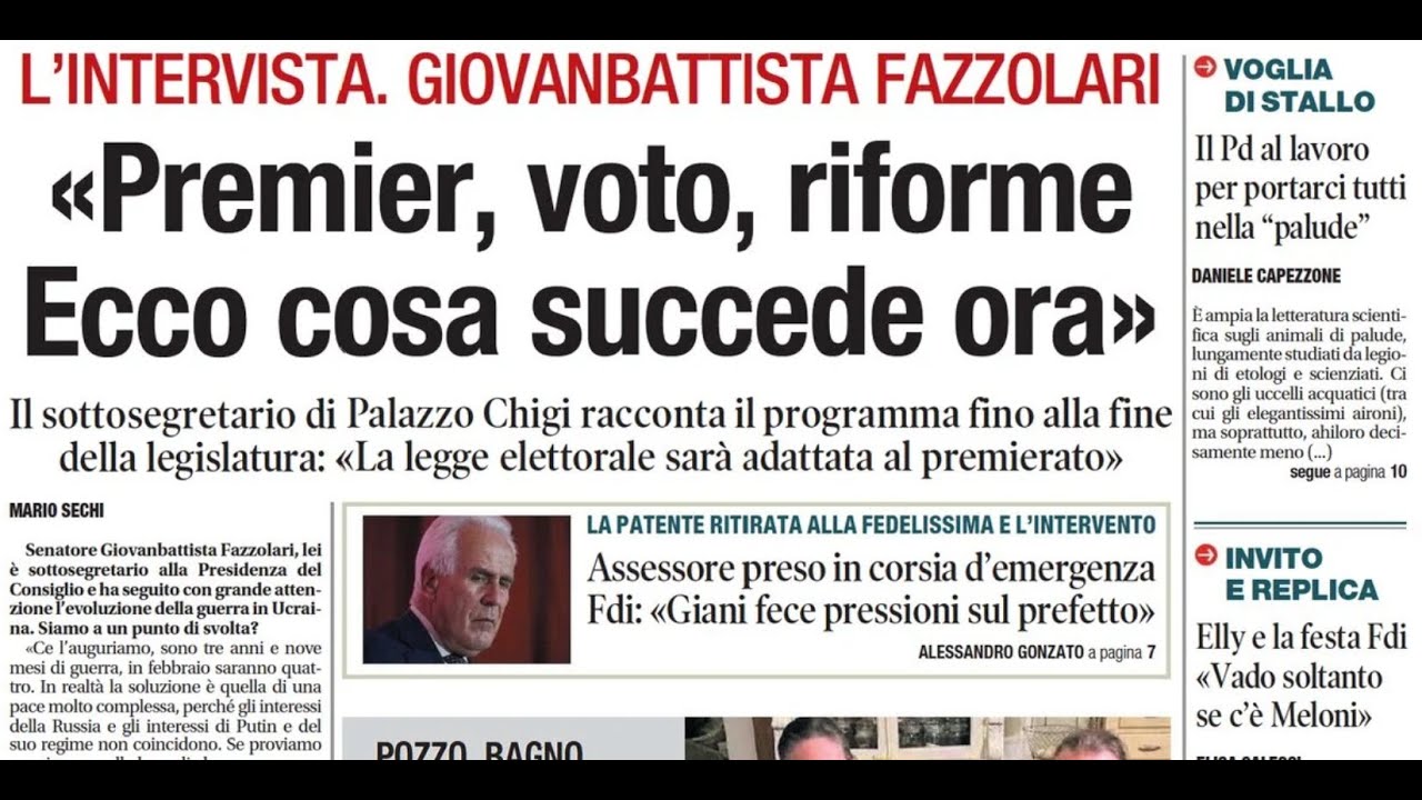 RASSEGNA STAMPA 26 NOVEMBRE 2025. QUOTIDIANI NAZIONALI ITALIANI  PRIME PAGINE DEI GIORNALI DI OGGI