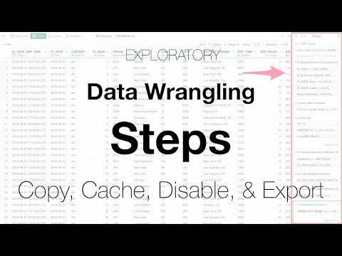 Data Wrangling Steps - Copy, Cache, Disable, & Export
