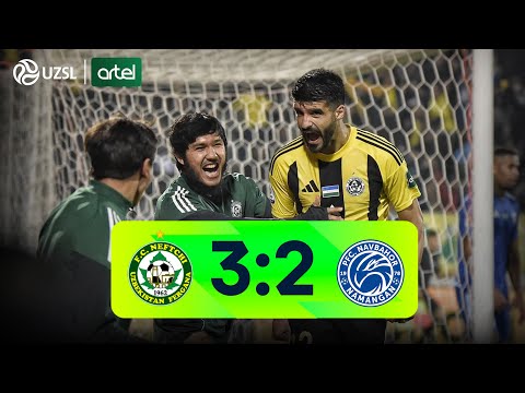 Superliga 4-tur. Neftchi - Navbahor bahsida kiritilgan gollar va xavfli vaziyatlar (Highlights)