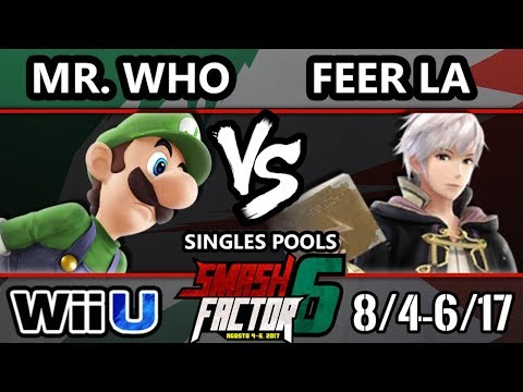 Smash Factor 6 Smash 4 -  Feer LA (Robin) vs. Mr. Who (Luigi) - Smash Wii U