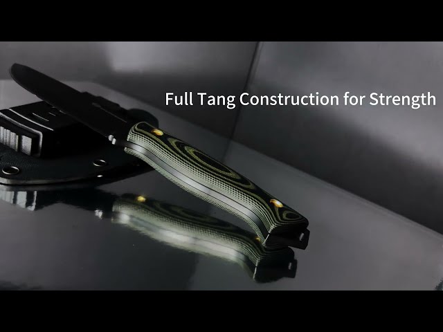 Vídeo relacionado con DRACHENADER Cuchillo de Supervivencia AQUILA-X, hoja 10,7 cm, Full Tang, acero inoxidable D2, con funda Kydex para cinturón, hoja negra y mango G10 verde