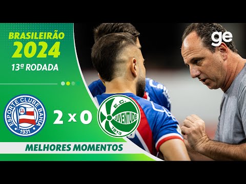 Gols e lances de Bahia x Juventude-RS
