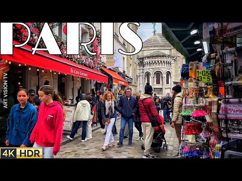 🇫🇷[PARIS 4K] WALK IN PARIS "1HOUR PARIS MONTMARTRE WALK" (4K60 FPS VERSION) 29/APRIL/2024