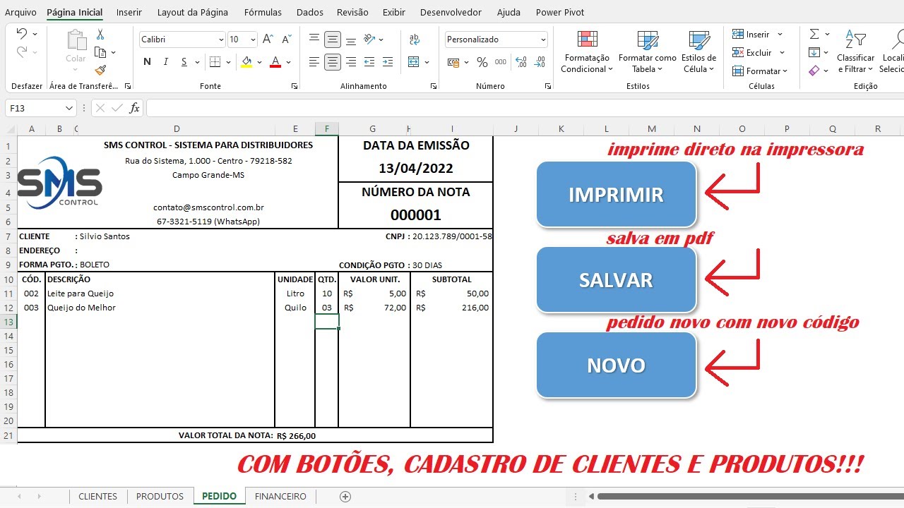 Excel - Pedido SUPER TOP! Passo a Passo! Botão Imprimir e Salvar!