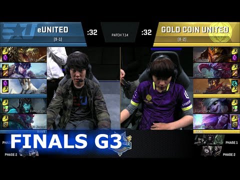 Gold Coin United vs eUnited Game 3 | Grand Finals S7 NA CS Summer 2017 | GCU vs EUN G3 1080p