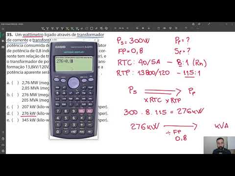 Cálculo de potência com TC e TP - Questão Resolvida Concurso CELESC 2012