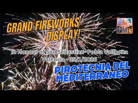 Fireworks Display La Pobla de Vallbona 2026 | San Sebastián Festes – Full Show