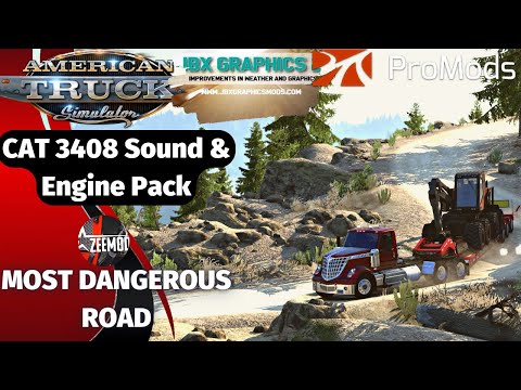 MOST DANGEROUS ROAD PROMODS CANADA | WITH SOUND MOD CAT 3408 450HP | JBX Graphics 2 | ATS