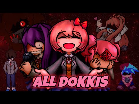 All Dokkis ????.. || All Stars But Monika (Dokkis) Vs Mc And Boyfriend Fighting || BAD ENDING FNF-Cover