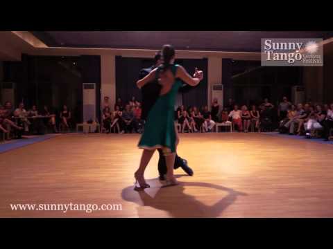  Thanos Syropoulos  and  Maria Mastoropoulou  are  dancing  to  the  tango  "  Paciencia  "  by  Juan D'Arienzo  at  Sunny Tango Festival  in  2014