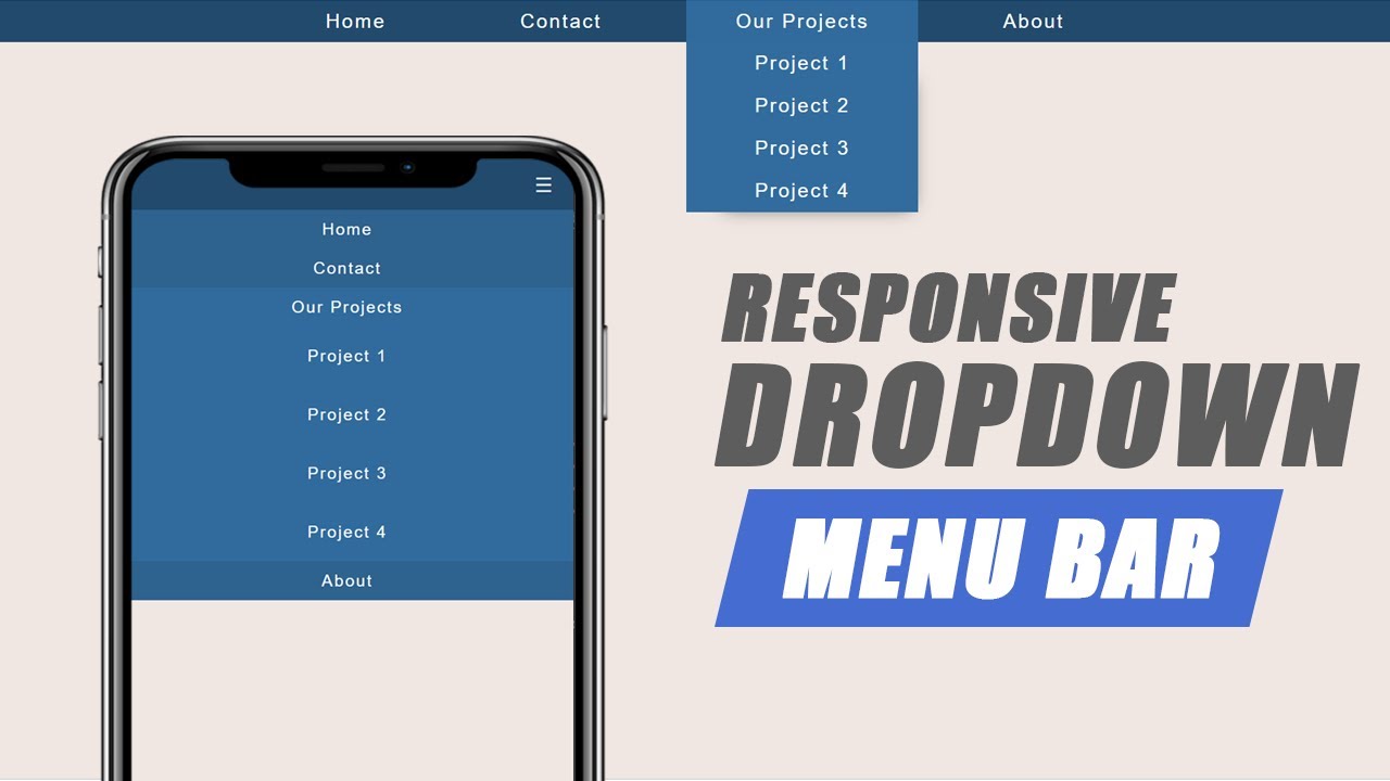 Responsive Navbar with Dropdown on Hover using Javascript
