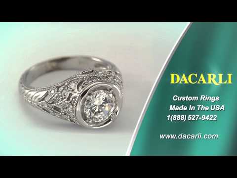 Vintage One Ct Plus Round Filigree Engagement Ring