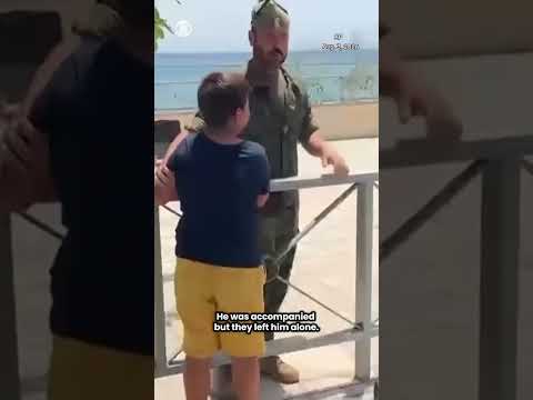Spanish soldiers escort boy back to border in Ceuta as he pleads to stay #shorts