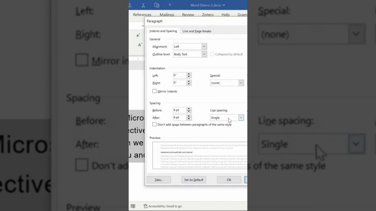 How to Adjust Paragraph Spacing in Microsoft Word (365) | #shorts