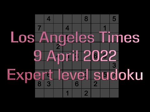 Sudoku solution – Los Angeles Times sudoku 9 April 2022 Expert level