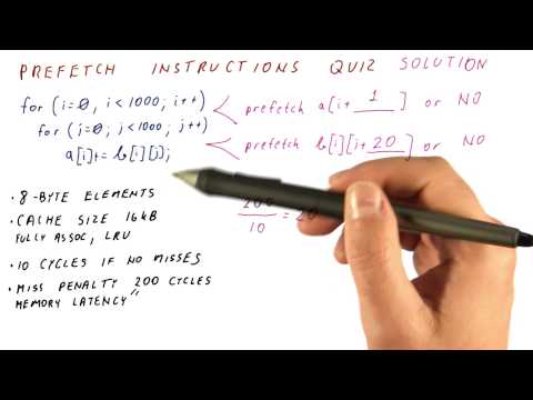 Prefetch Instructions Quiz Quiz Solution - Georgia Tech - HPCA: Part 4