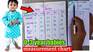 Child Measurement Chart|Body Measurement Chart For Kids|0-3year babies armhole shoulder kaise le 🤔