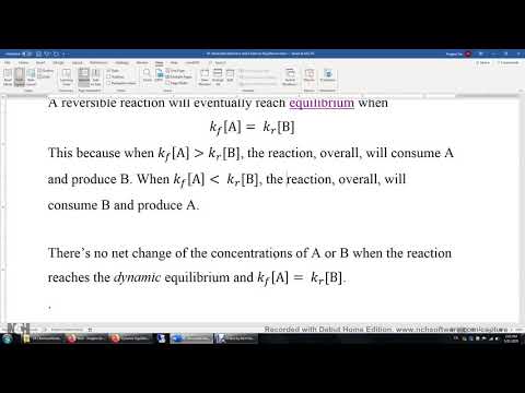 Kinetics 10  Reversible Reactions and Chemical Equilibrium