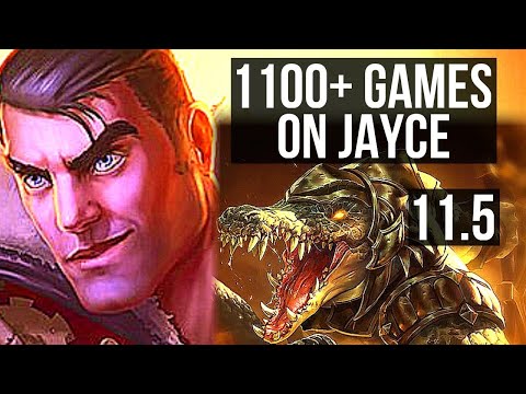 JAYCE vs RENEKTON (TOP) | 11/1/7, 1.8M mastery, 1100+ games, Dominating | KR Grandmaster | v11.5