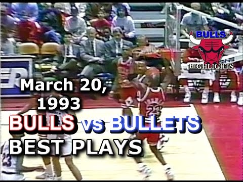 March 20, 1993 Bulls vs Bullets HD highlights