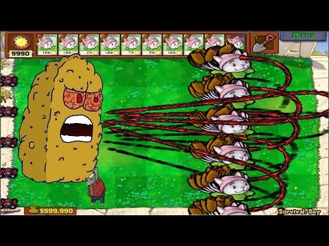 9999 Cattail vs All Zombie vs Giga-Gargantuar Plants vs Zombies