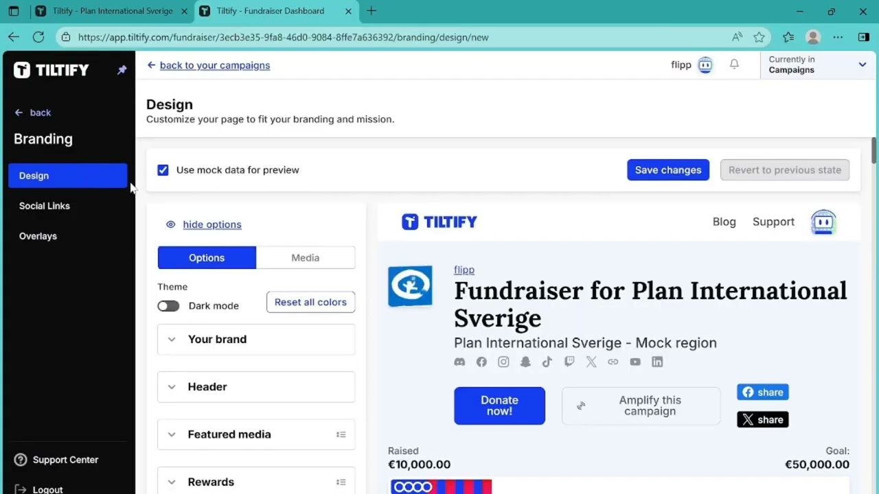 Streama för Plan Sverige – Tiltify-tutorial
