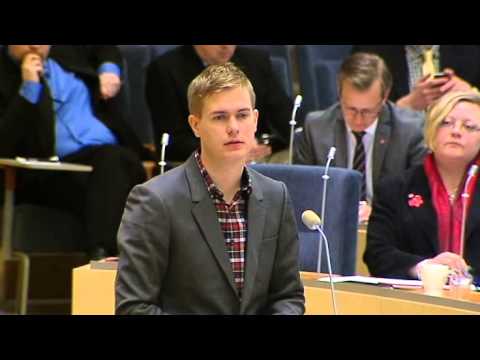 Gustav Fridolin (MP) i partiledardebatten januari 2014