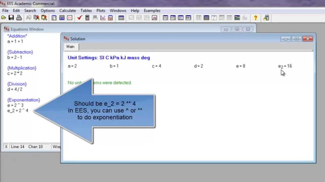 EES Tutorial Part 1  Introduction and Operations