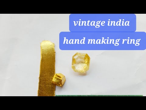 18k gold ring making for gents with yellow sapphire / how gold ring is made #youtube