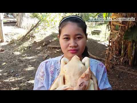 Awesome Cooking Chicken With Banana Flower Recipe - Cook Chicken Recipes - Village Food Factory