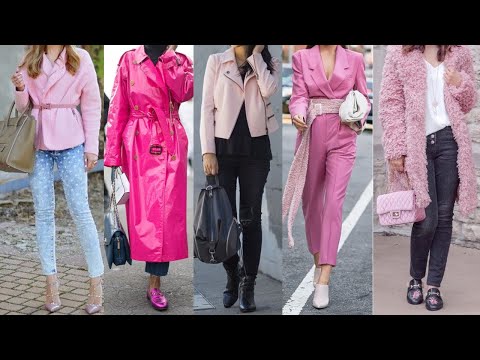 LOOKS de MODA OTOÑO INVIERNO con ROPA de COLOR ROSA como llevar el rosa en atuendos  otoño invierno